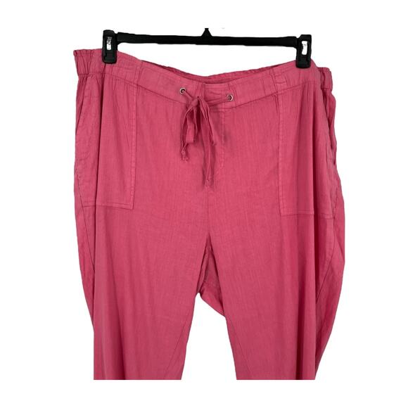 Kut from the Kloth pants Rosalie drawstring linen pink size 2X - Picture 3 of 8